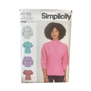 Simplicity Sewing Pattern Misses Size 16-24 Tops Blouse Tunic R11702 Easy-to-Sew